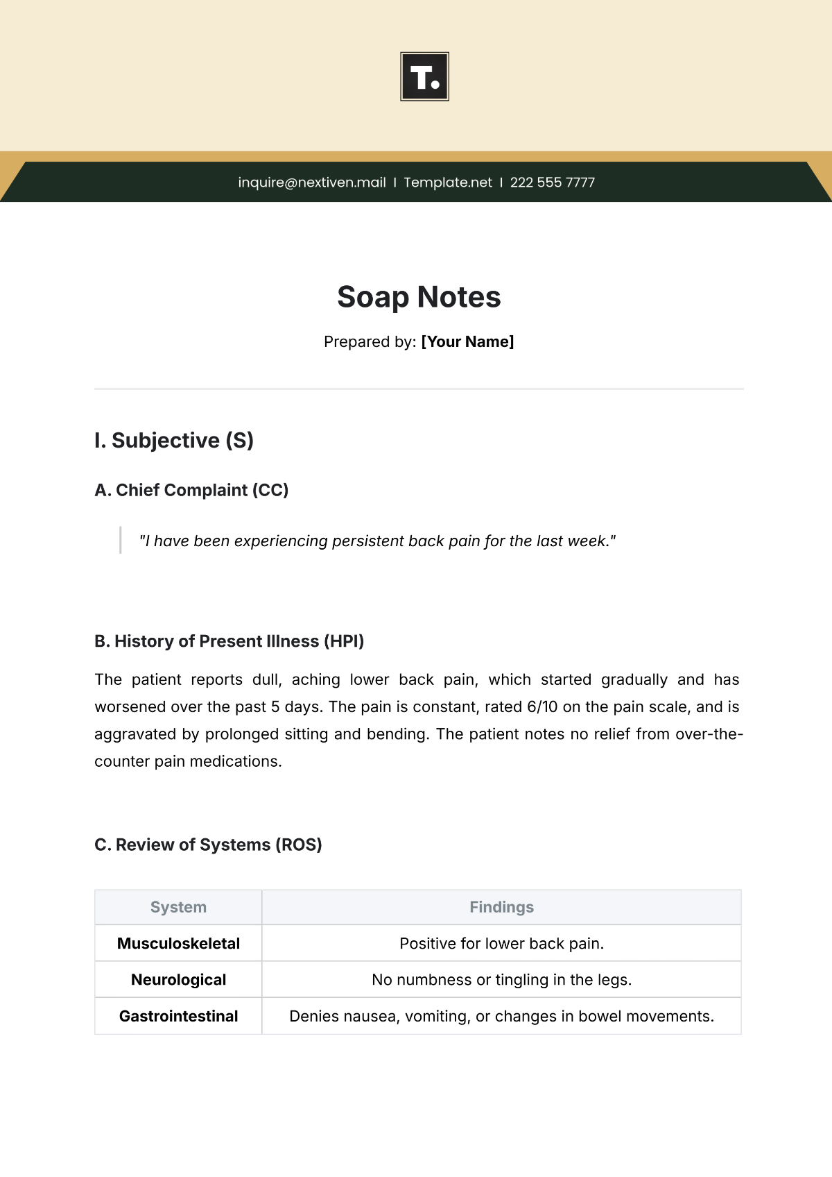 Soap Notes Template - Edit Online & Download