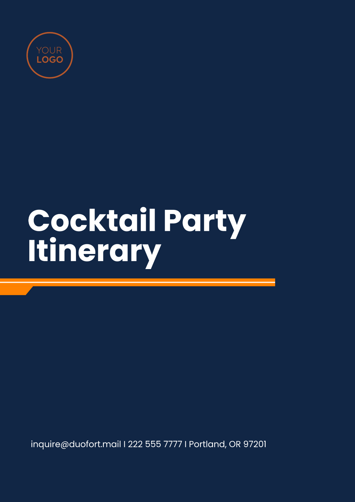 Cocktail Party Itinerary Template - Edit Online & Download