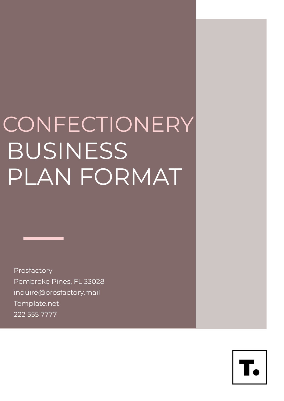 Confectionery Business Plan Format Template - Edit Online & Download