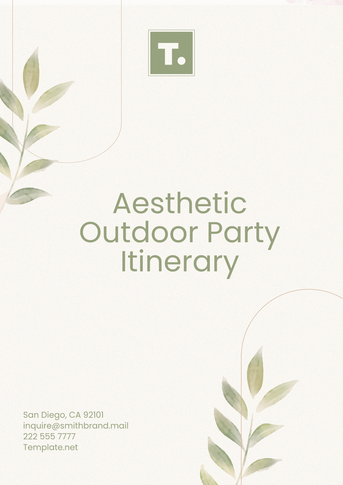 Aesthetic Outdoor Party Itinerary Template - Edit Online & Download