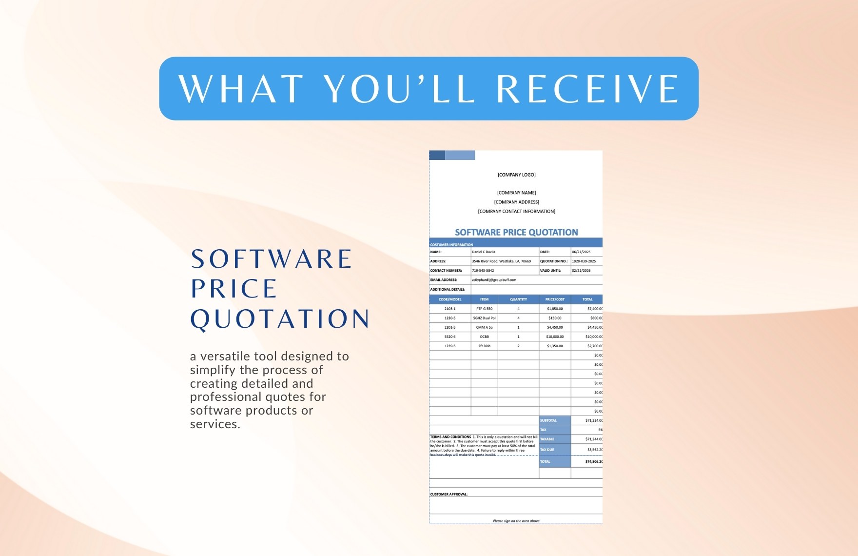 Software Price Quotation Template