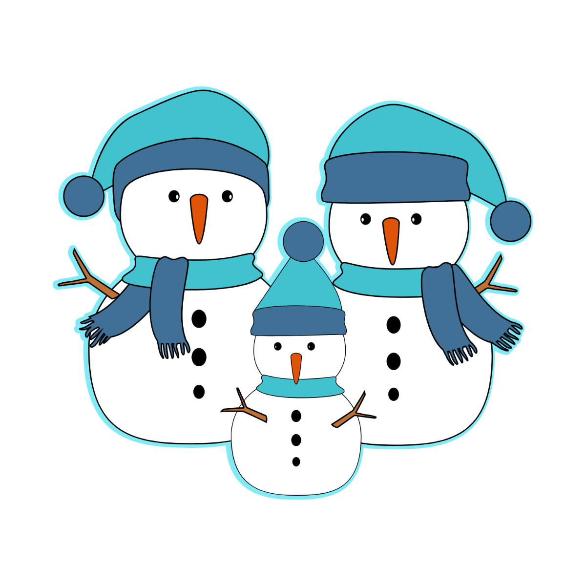 Snowman Family Clipart - Edit Online | Template.net