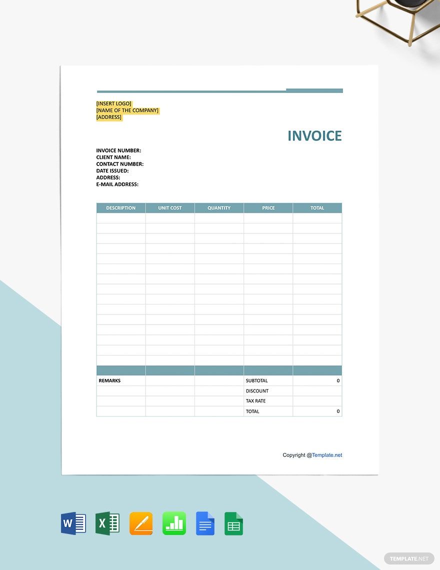 Free Blank Software Invoice Template