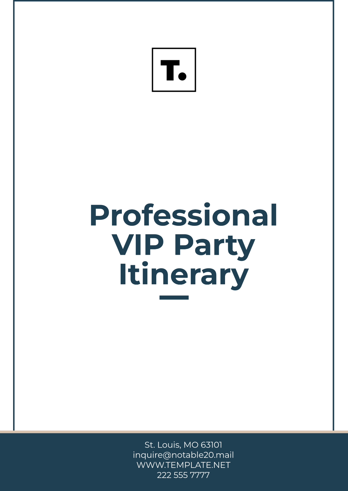 Professional VIP Party Itinerary Template - Edit Online & Download