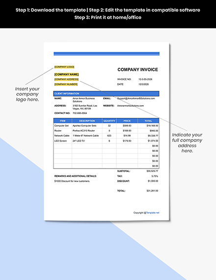 free sample it company invoice word excel google doc apple mac