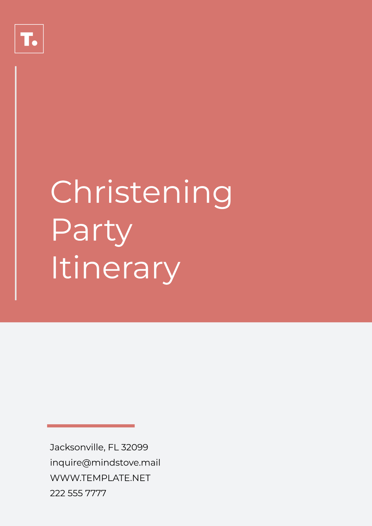 Christening Party Itinerary Template - Edit Online & Download