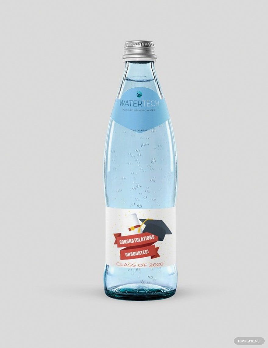 Graduation Water Bottle Label Template