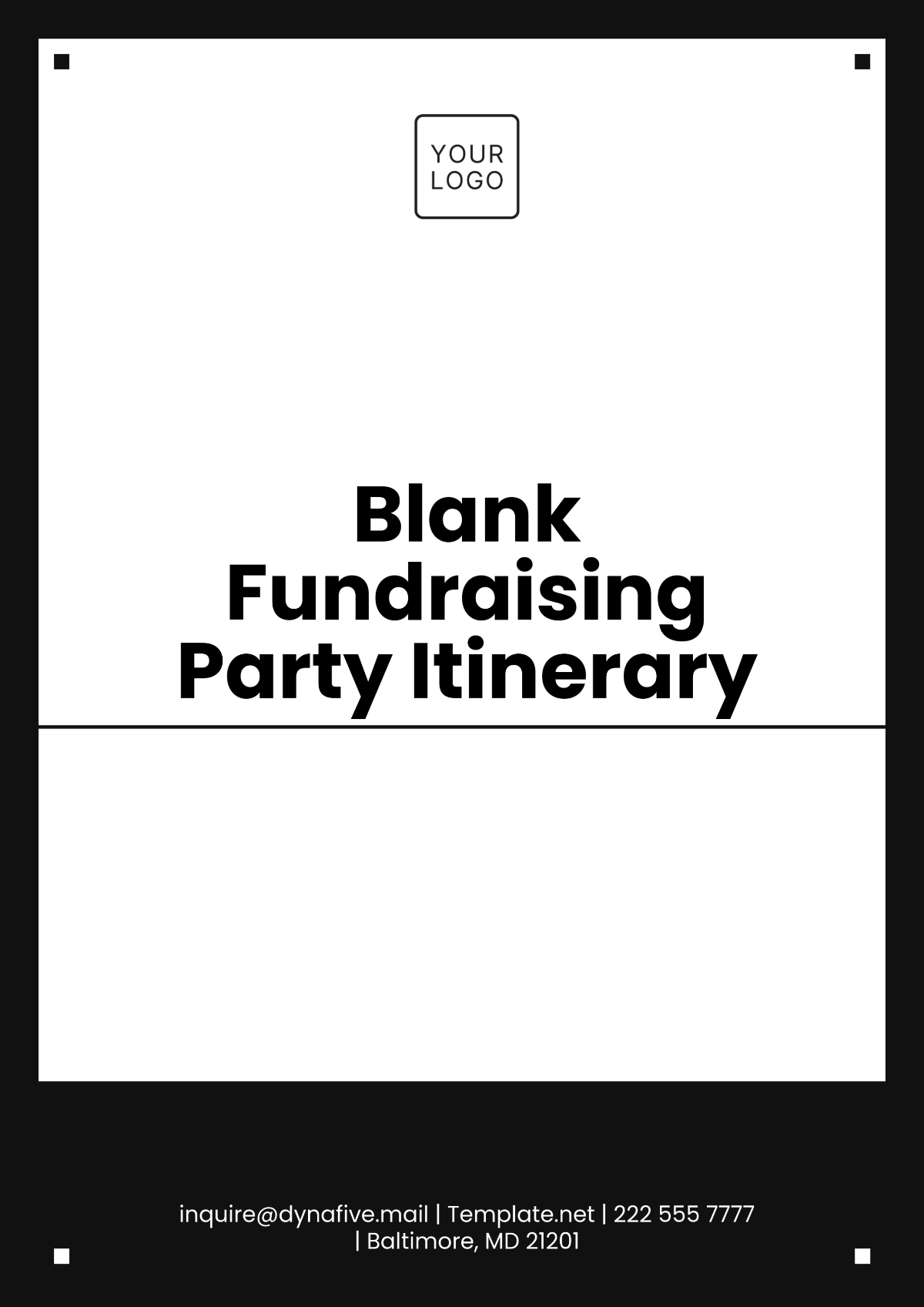 Blank Fundraising Party Itinerary Template - Edit Online & Download