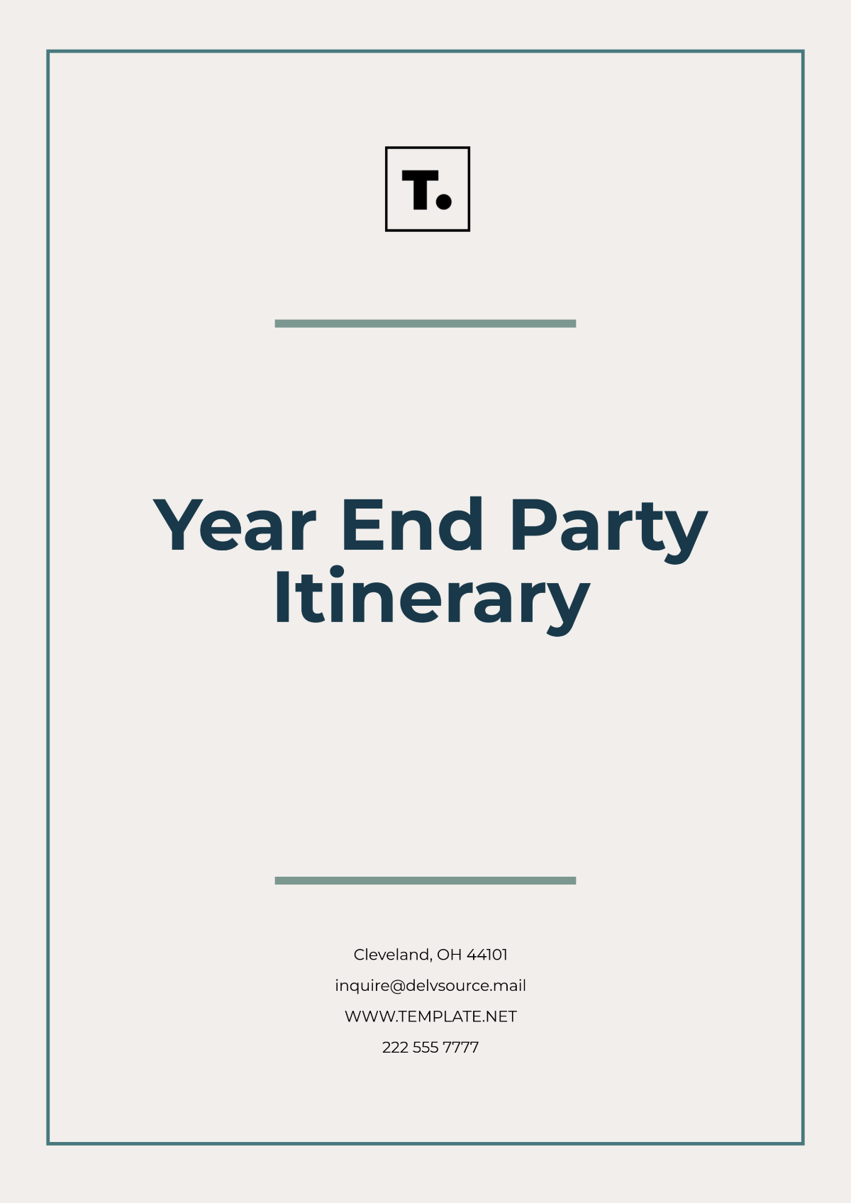 Year End Party Itinerary Template - Edit Online & Download