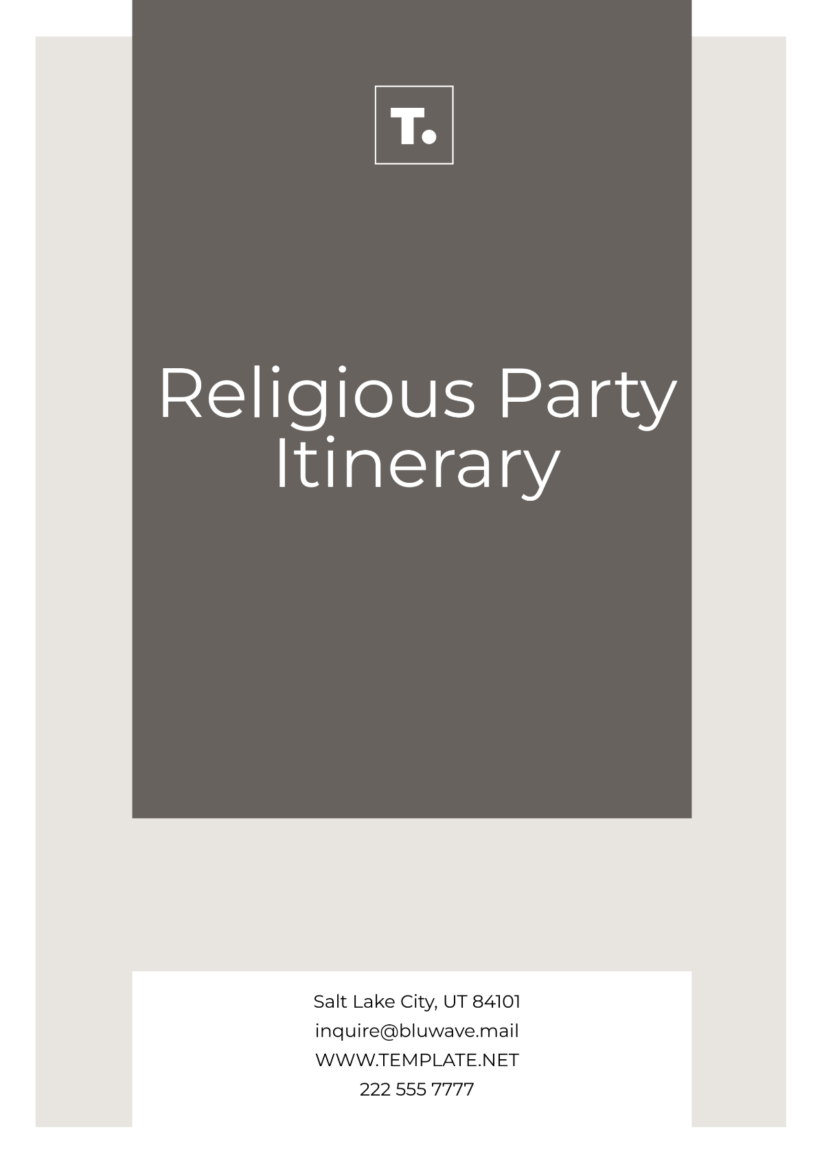 Religious Party Itinerary Template | Template.net