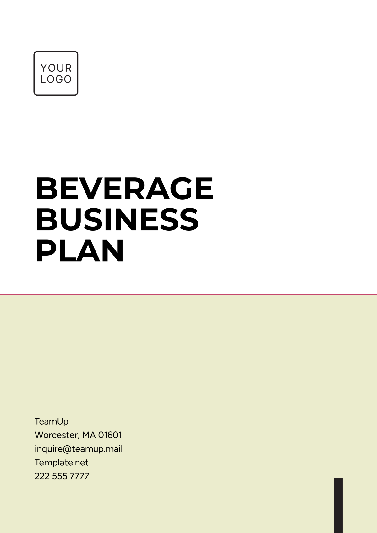 Beverage Business Plan Template - Edit Online & Download