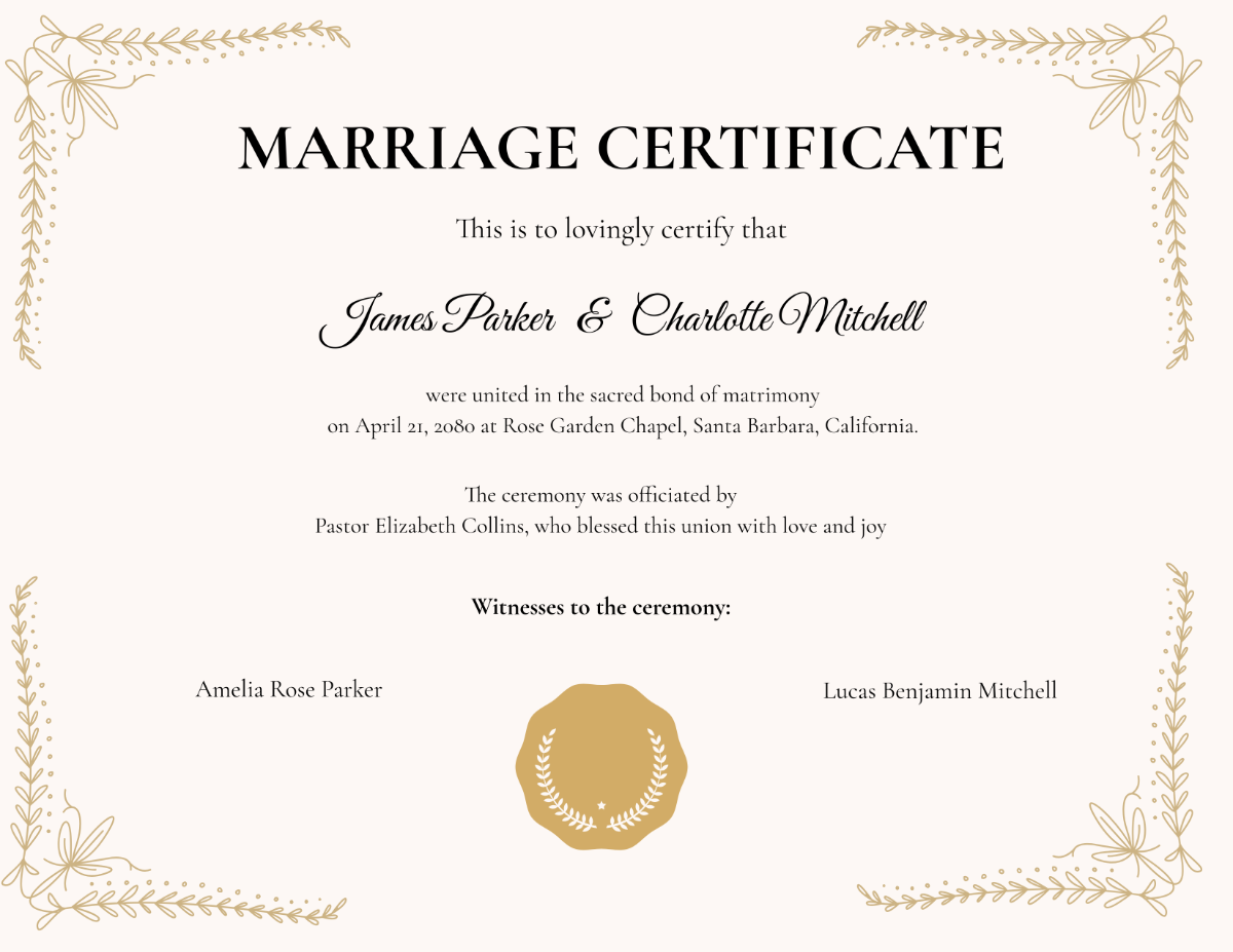 Free Keepsake Marriage Certificate Template - Edit Online & Download