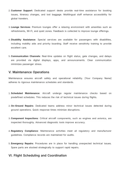 Free Airline Airport Operations Guide Template to Edit Online