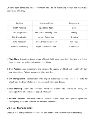 Free Airline Airport Operations Guide Template to Edit Online