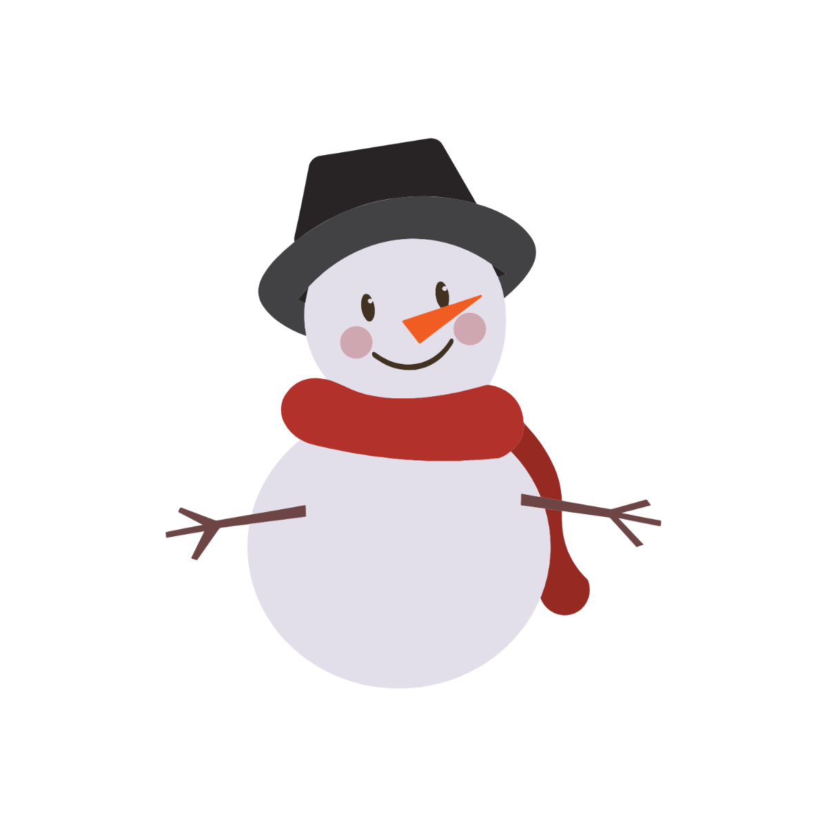 Free Cartoon Snowman Clipart Template - Edit Online & Download