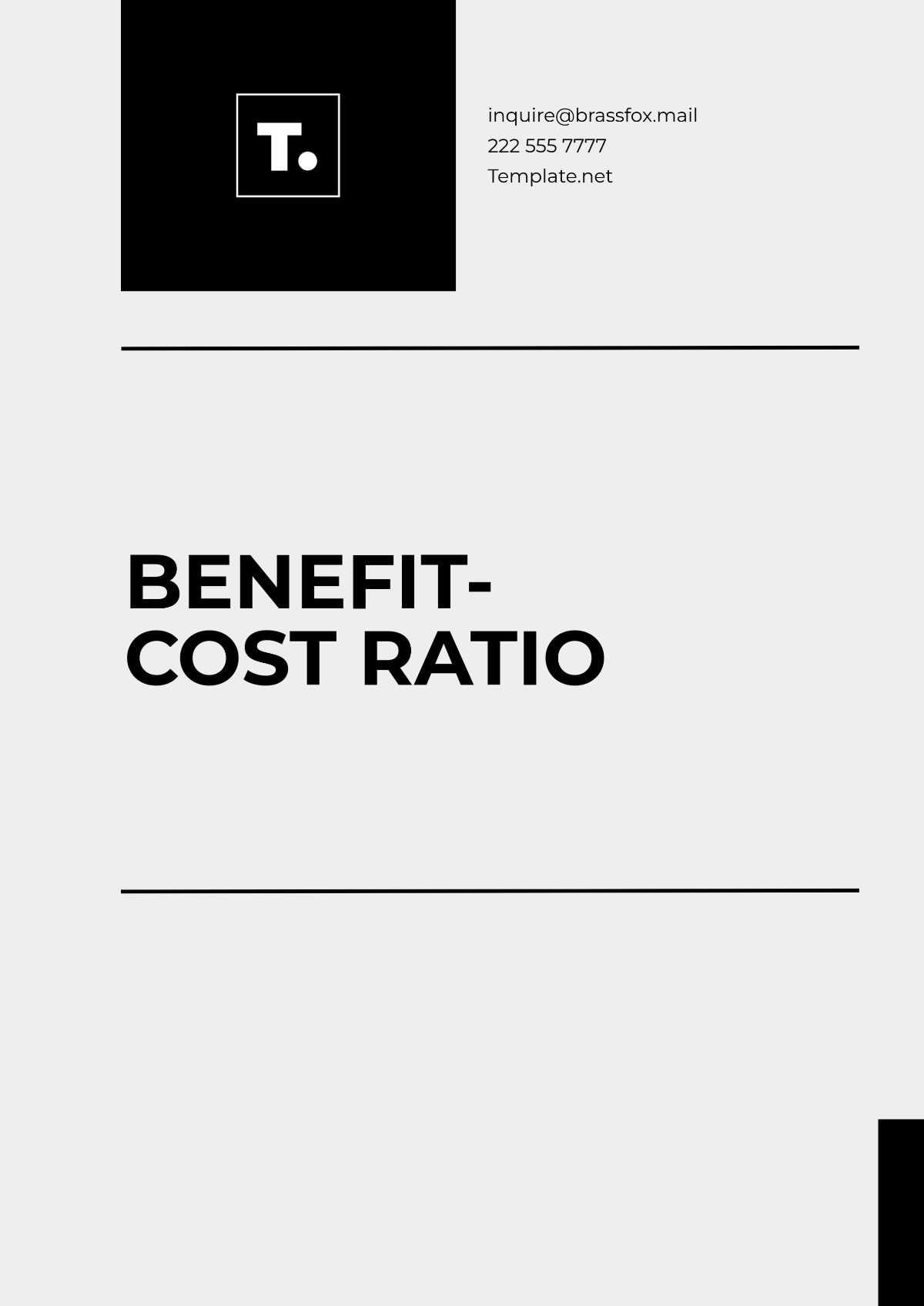 Free Benefit-Cost Ratio Outline Template