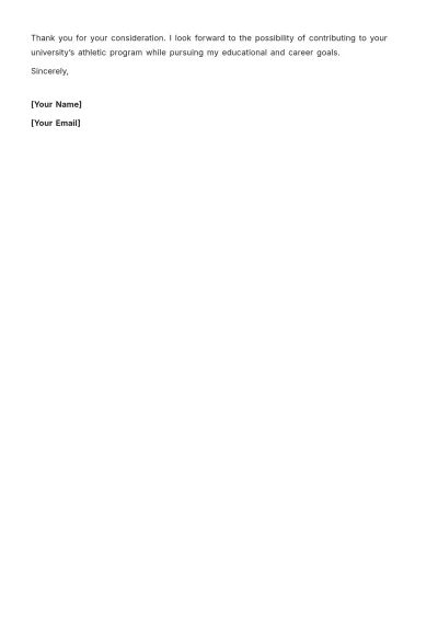 Free Sports Scholarship Application Letter Template to Edit Online