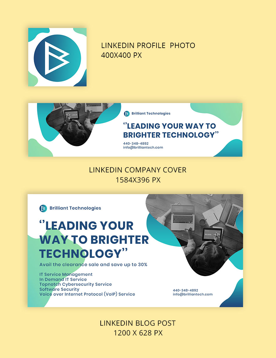 IT Company LinkedIn Brand Image Template
