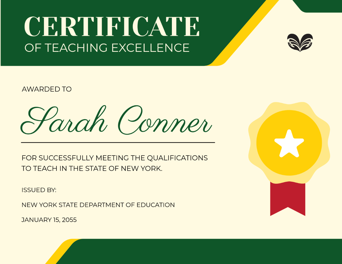 Teacher Certificate