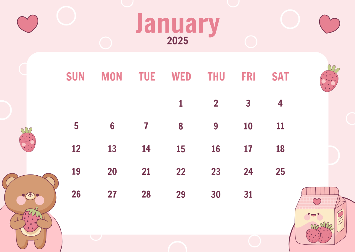 Cute 2025 Calendar