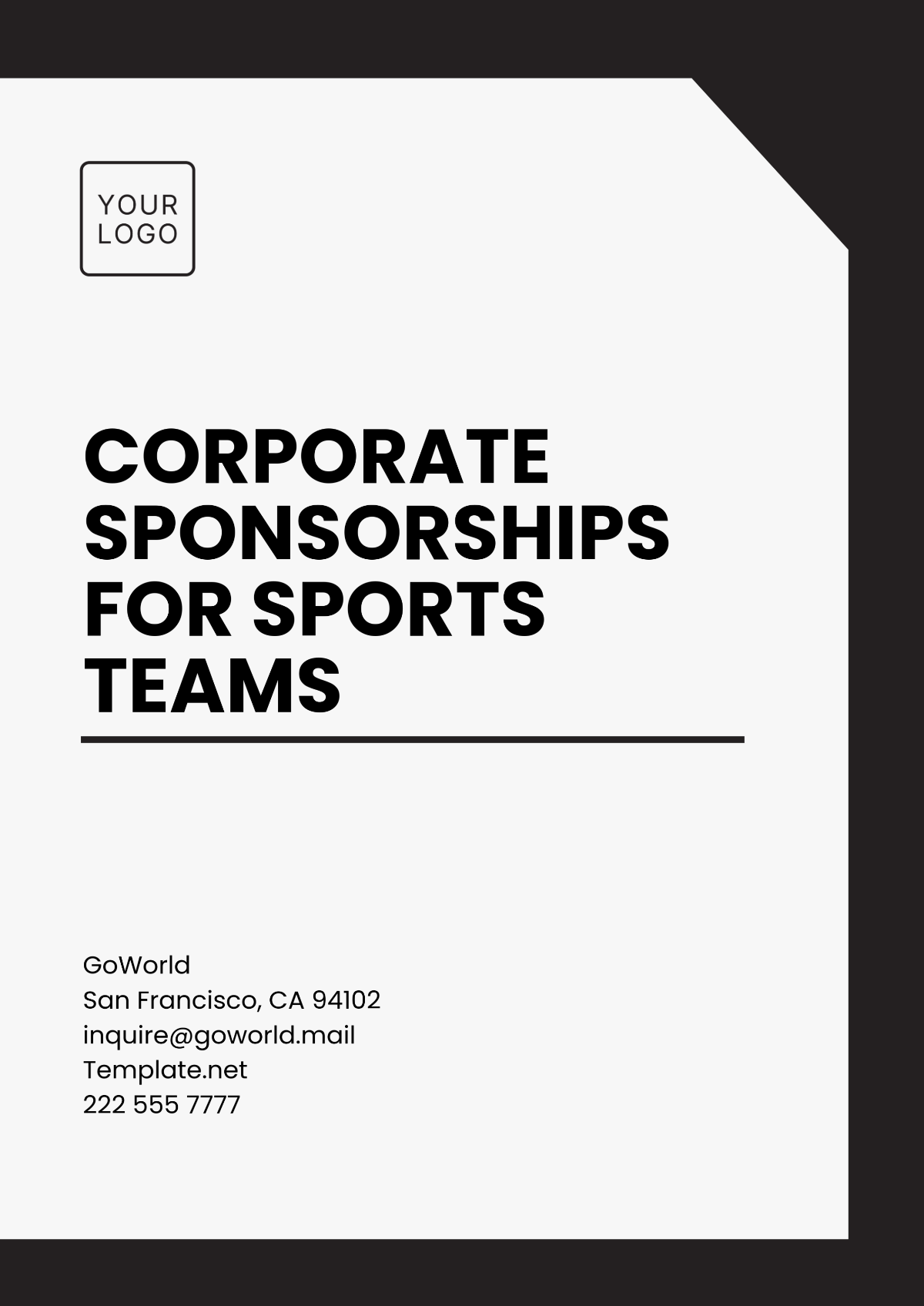 Corporate Sponsorship Proposal for Sports Teams Template - Edit Online & Download