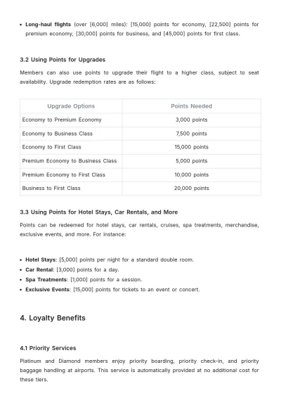 Free Airline Frequent Flyer Program Template to Edit Online