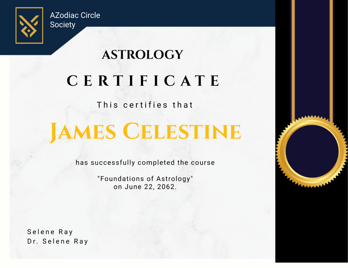 Astrology Certificate Design Template - Edit Online & Download