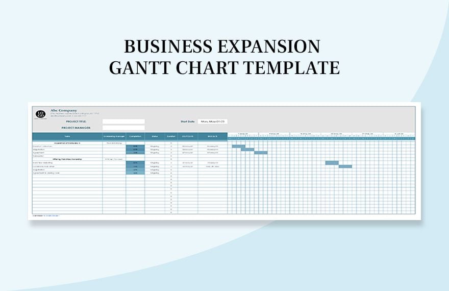 Business Expansion Gantt Chart Template