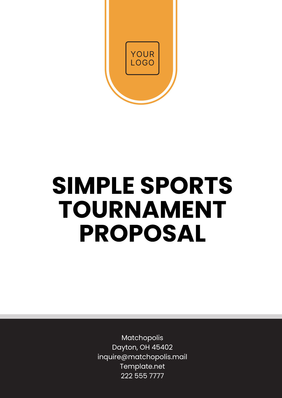 Simple Sports Tournament Proposal Template - Edit Online & Download