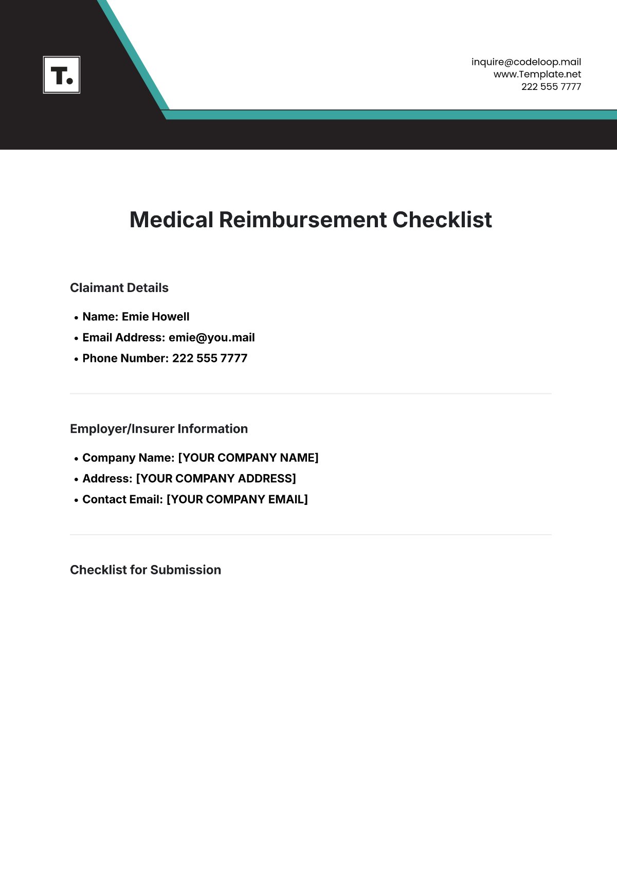 Medical Reimbursement Checklist Template - Edit Online & Download