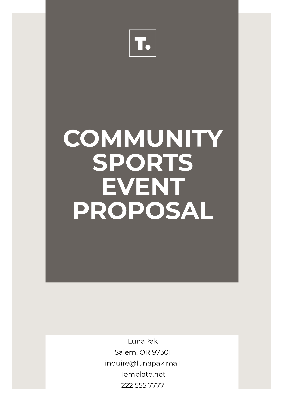 Community Sports Event Proposal Template - Edit Online & Download