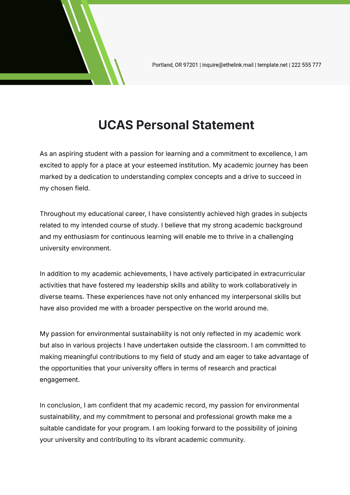 UCAS Personal Statement Outline Template - Edit Online & Download