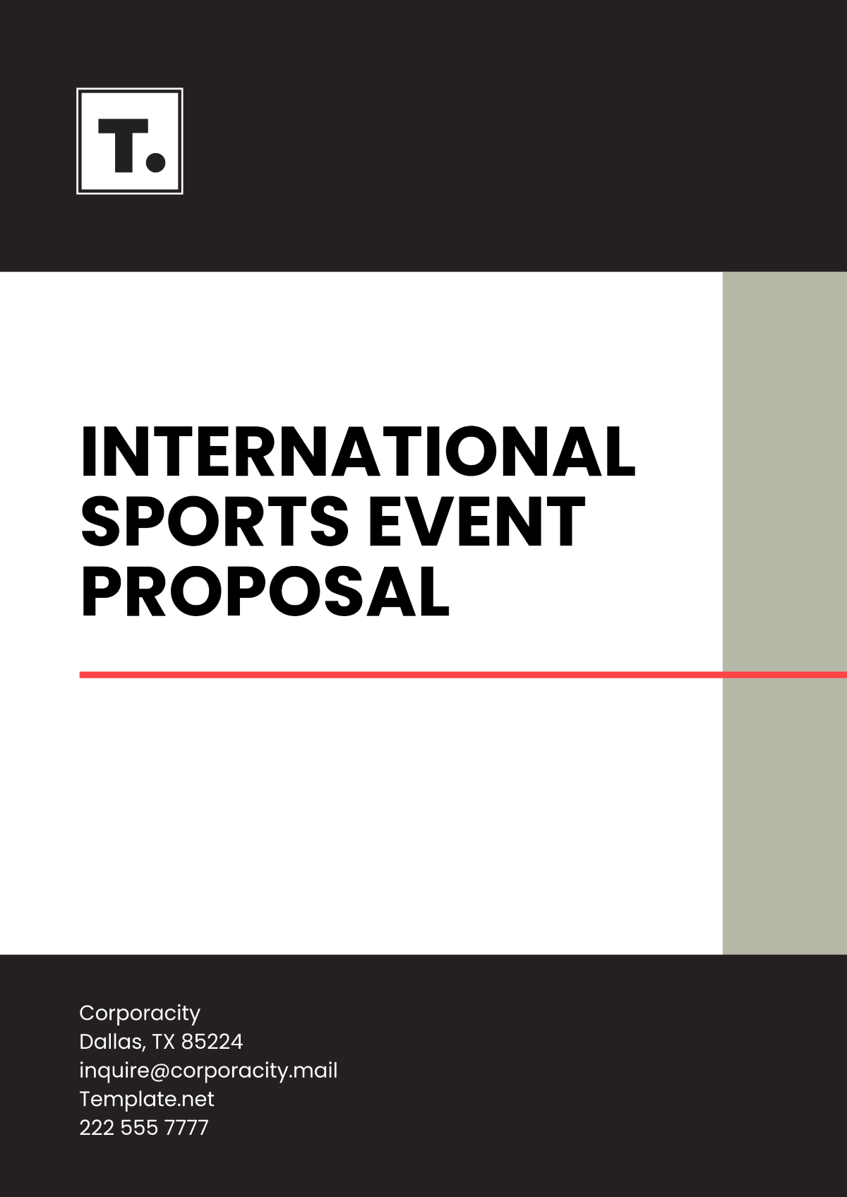 International Sports Event Proposal Template - Edit Online & Download