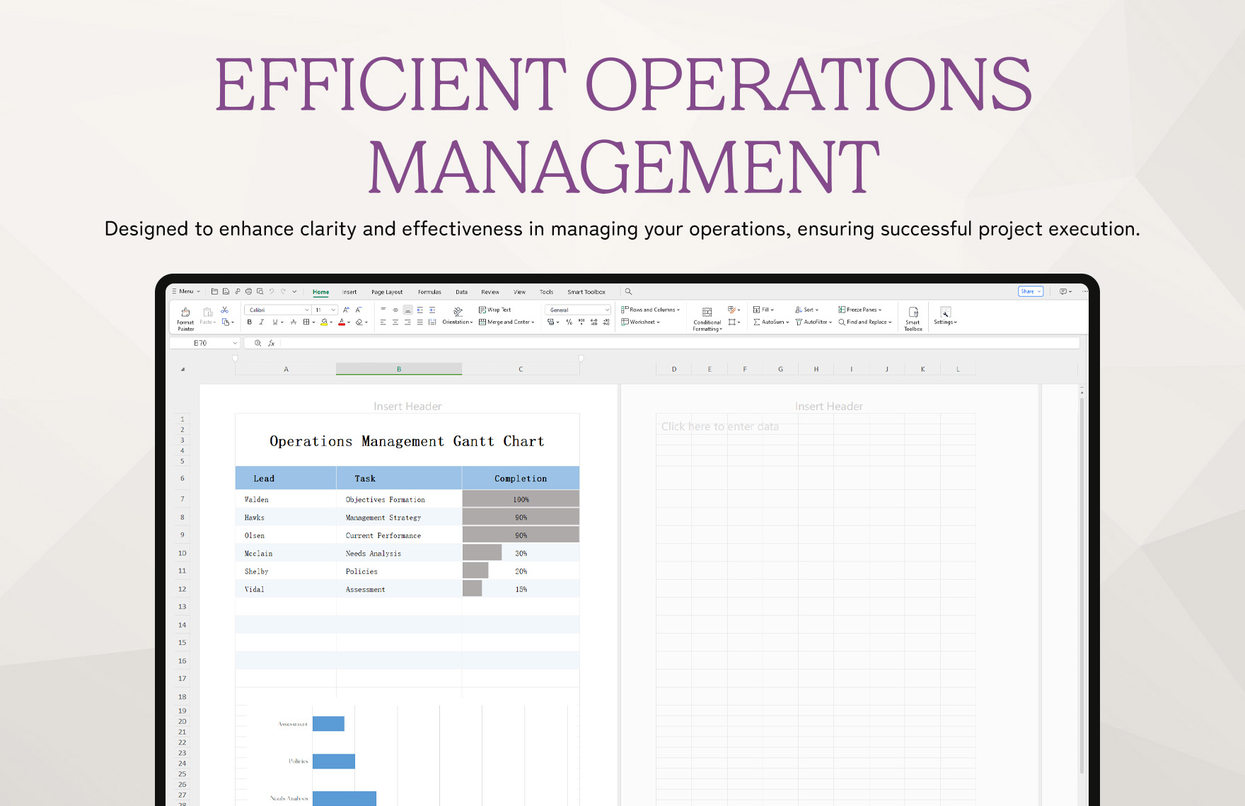Operations Management Gantt Chart Template