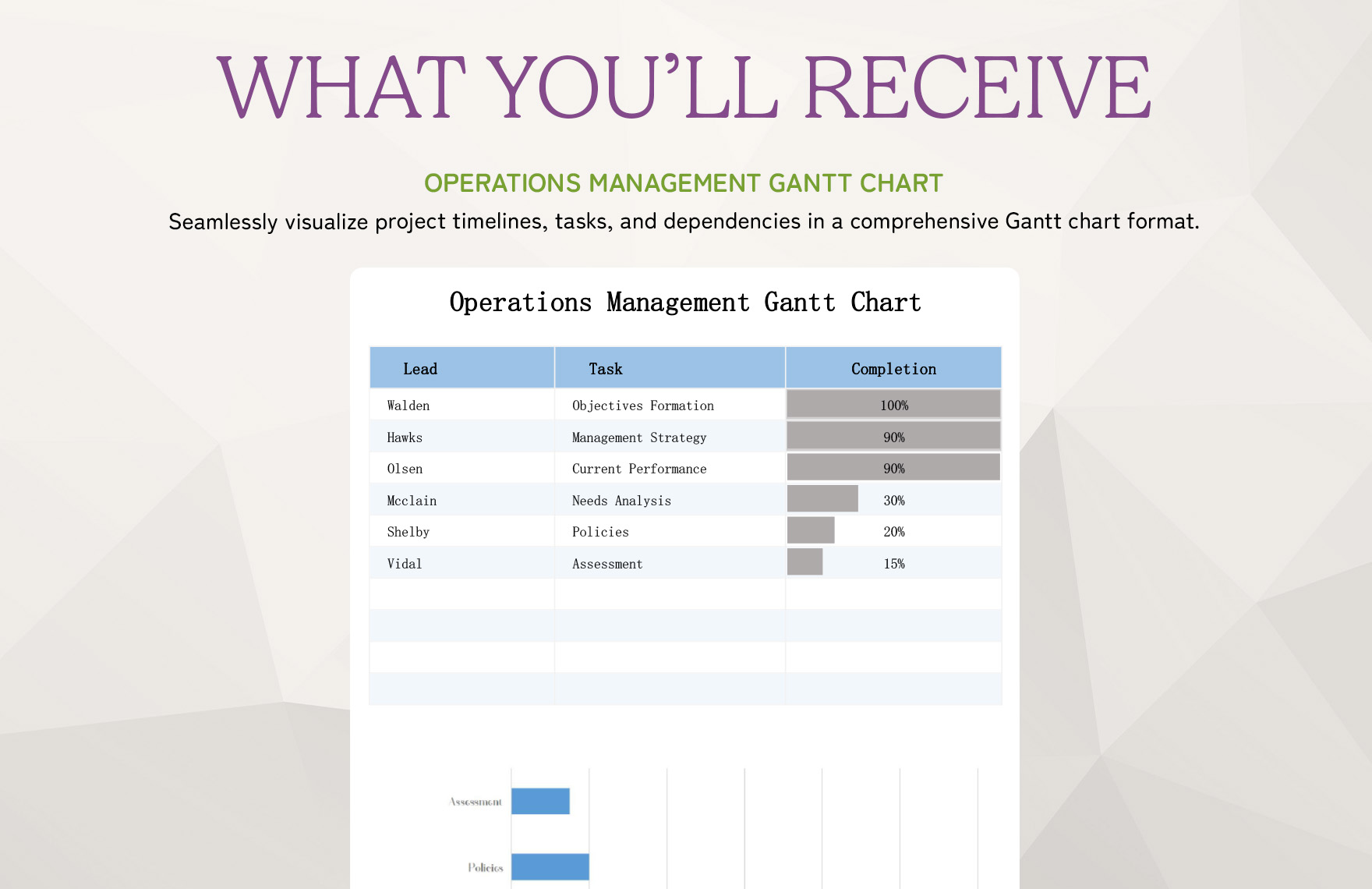 Operations Management Gantt Chart Template