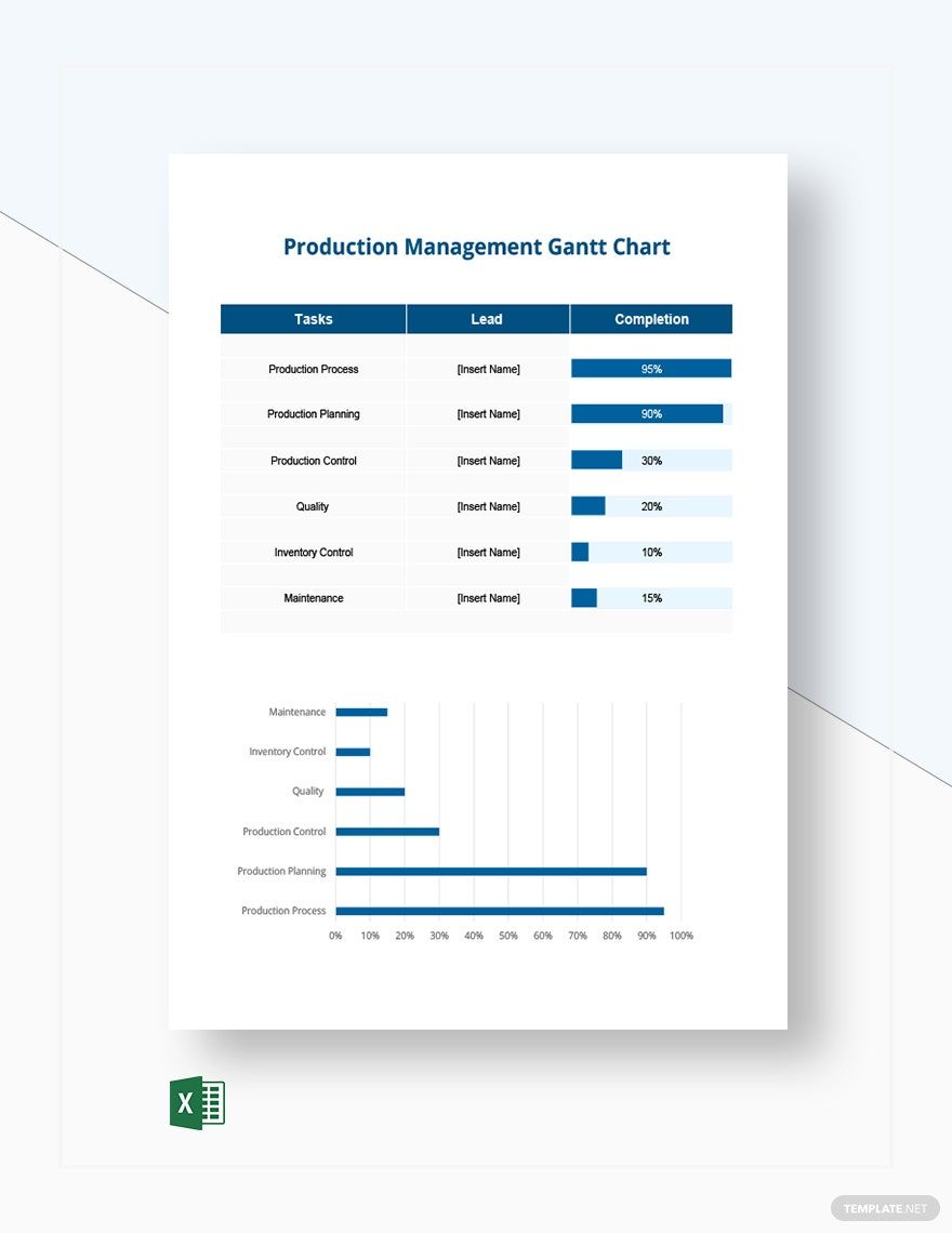 Production Management Gantt Chart Template