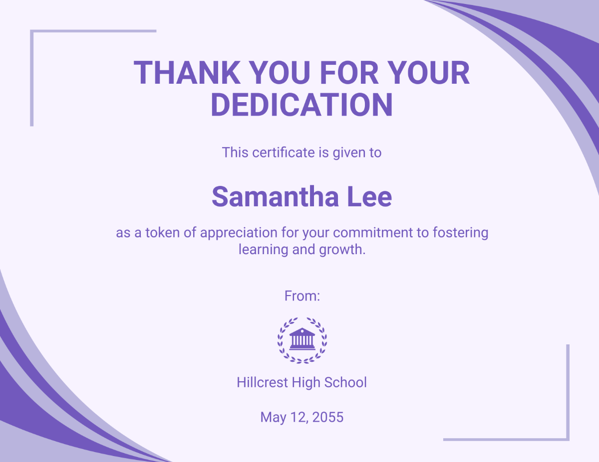 Free Thank You Teacher Certificate Template - Edit Online & Download