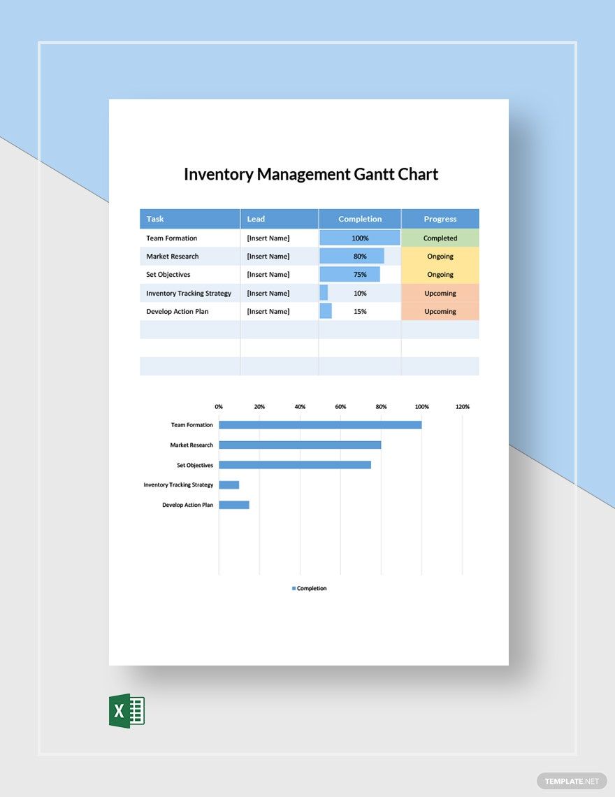 Inventory Management Gantt Chart Template