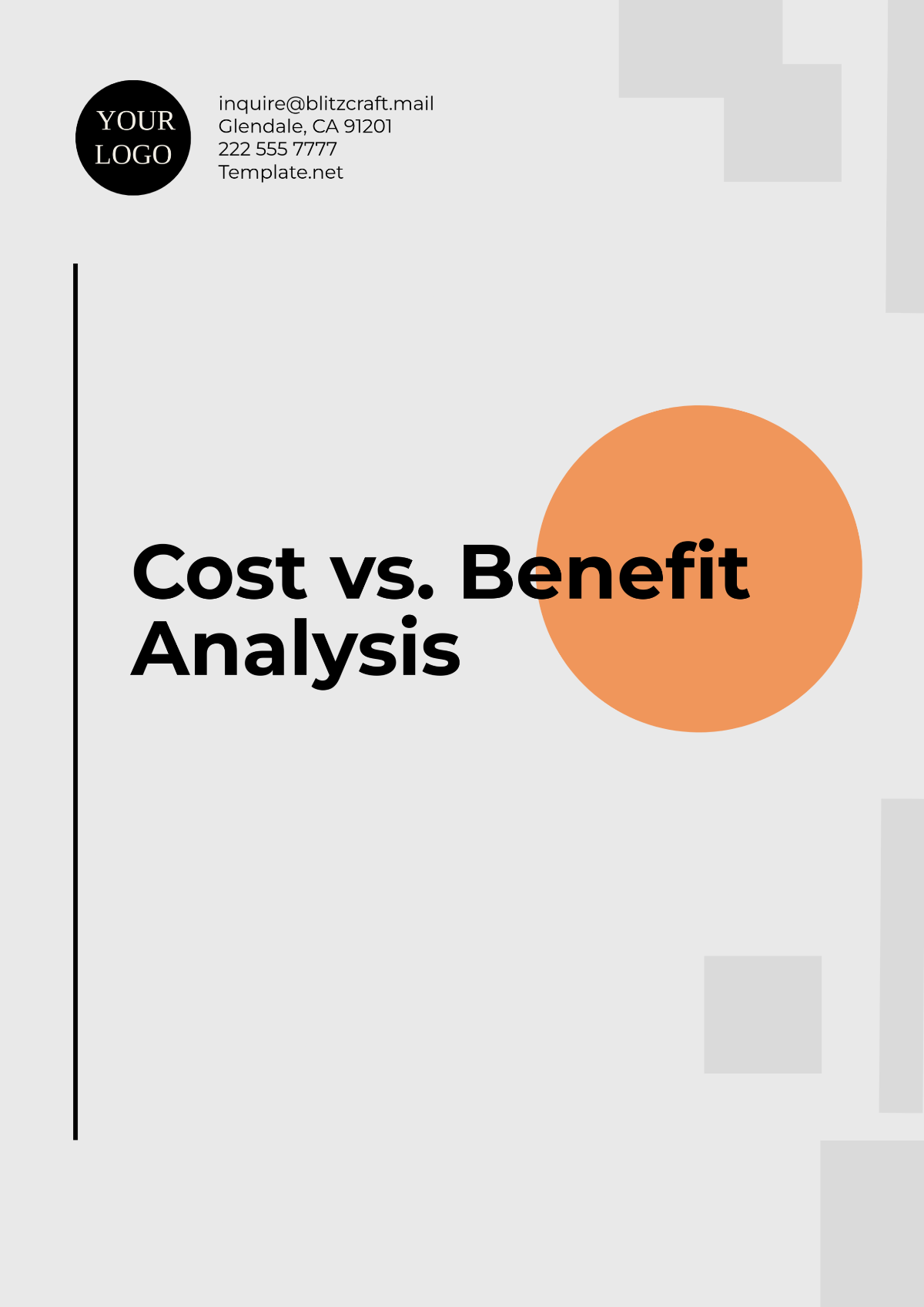 Free Sample Cost vs. Benefit Analysis Template