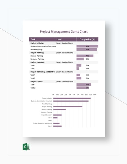 Project Management Gantt Chart 