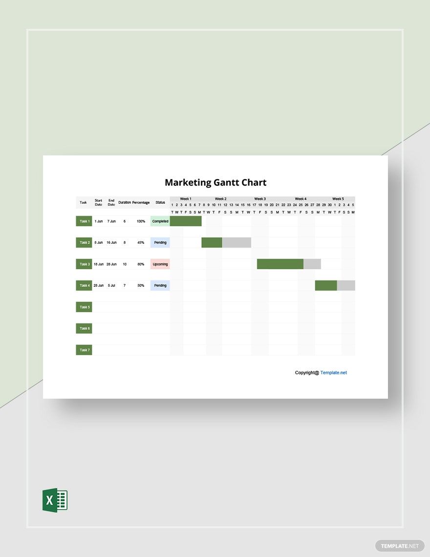 marketing gantt chart template excel