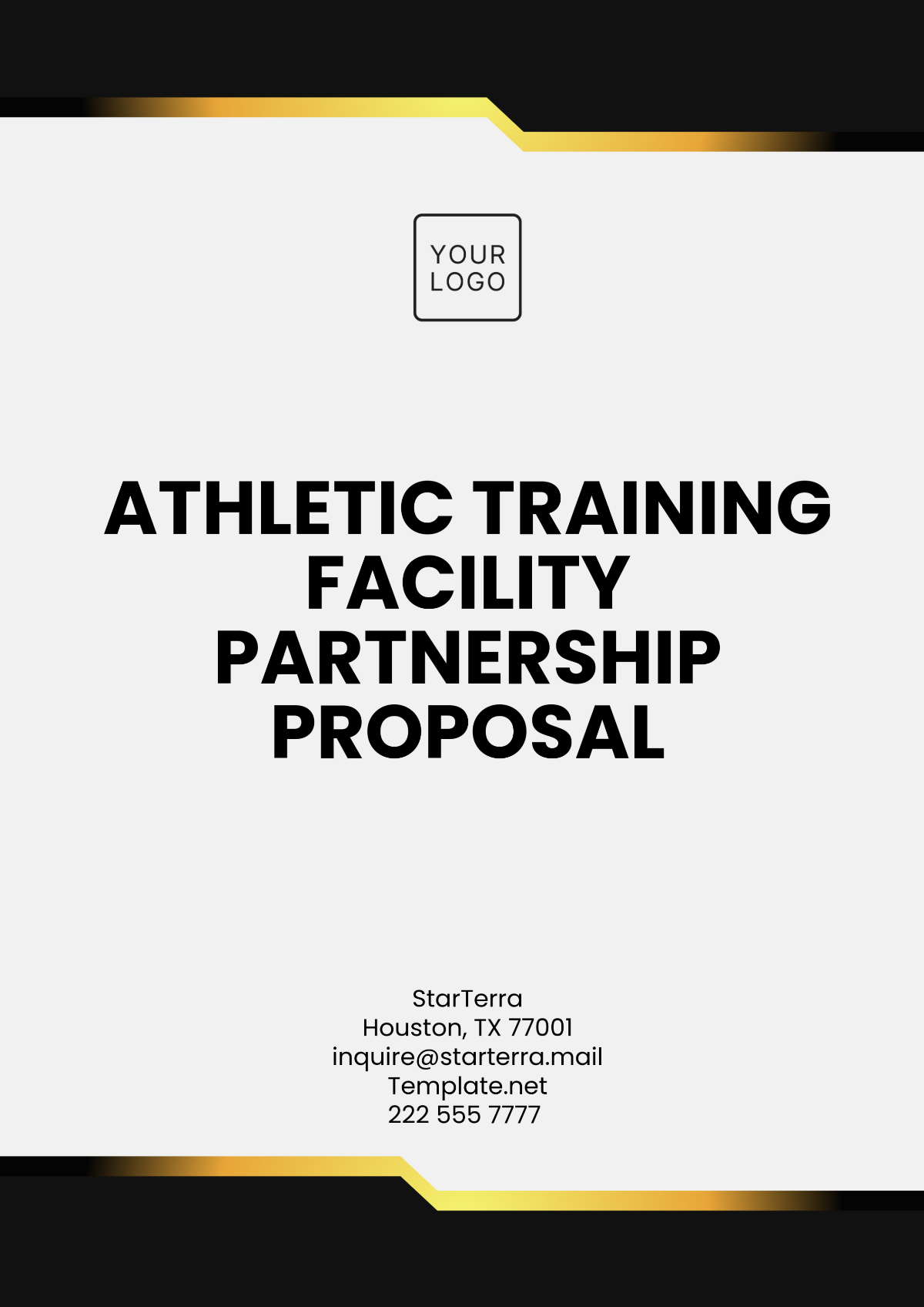 Athletic Training Facility Partnership Proposal Template - Edit Online & Download