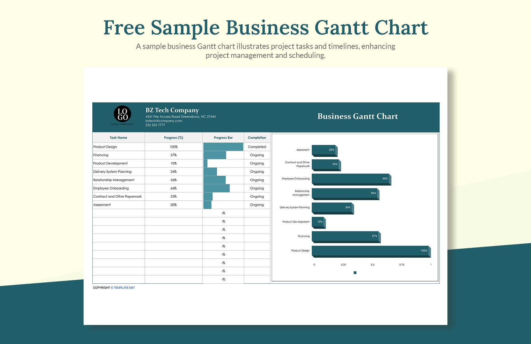 Sample Business Gantt Chart Template