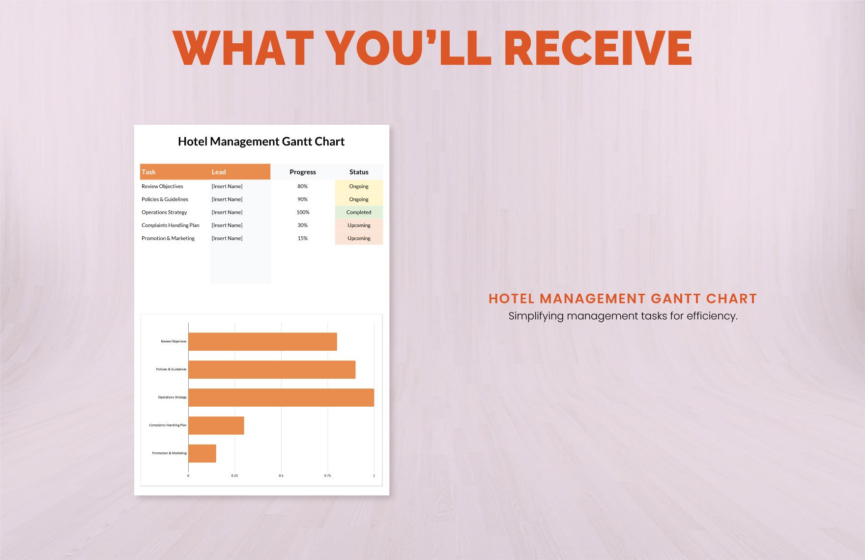 Hotel Management Gantt Chart Template
