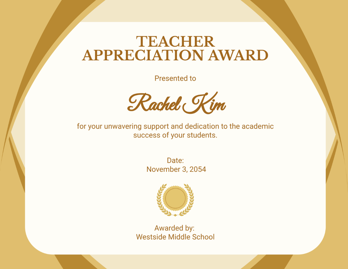 Free Teacher Appreciation Certificate Template - Edit Online & Download