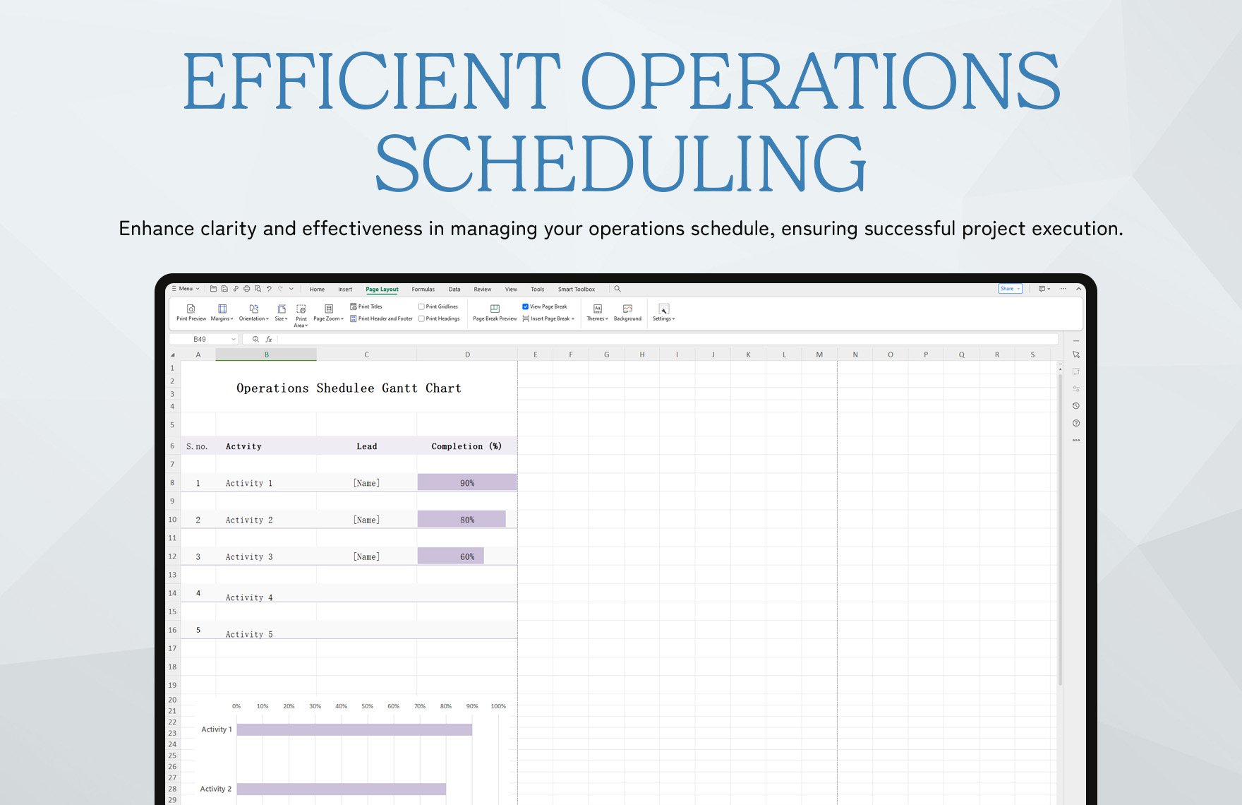 Operations Schedule Gantt Chart Template