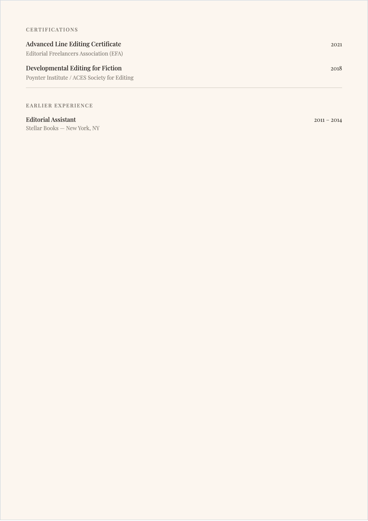 Free Printable Line Editor ATS Resume Template, AI Resume Builder
