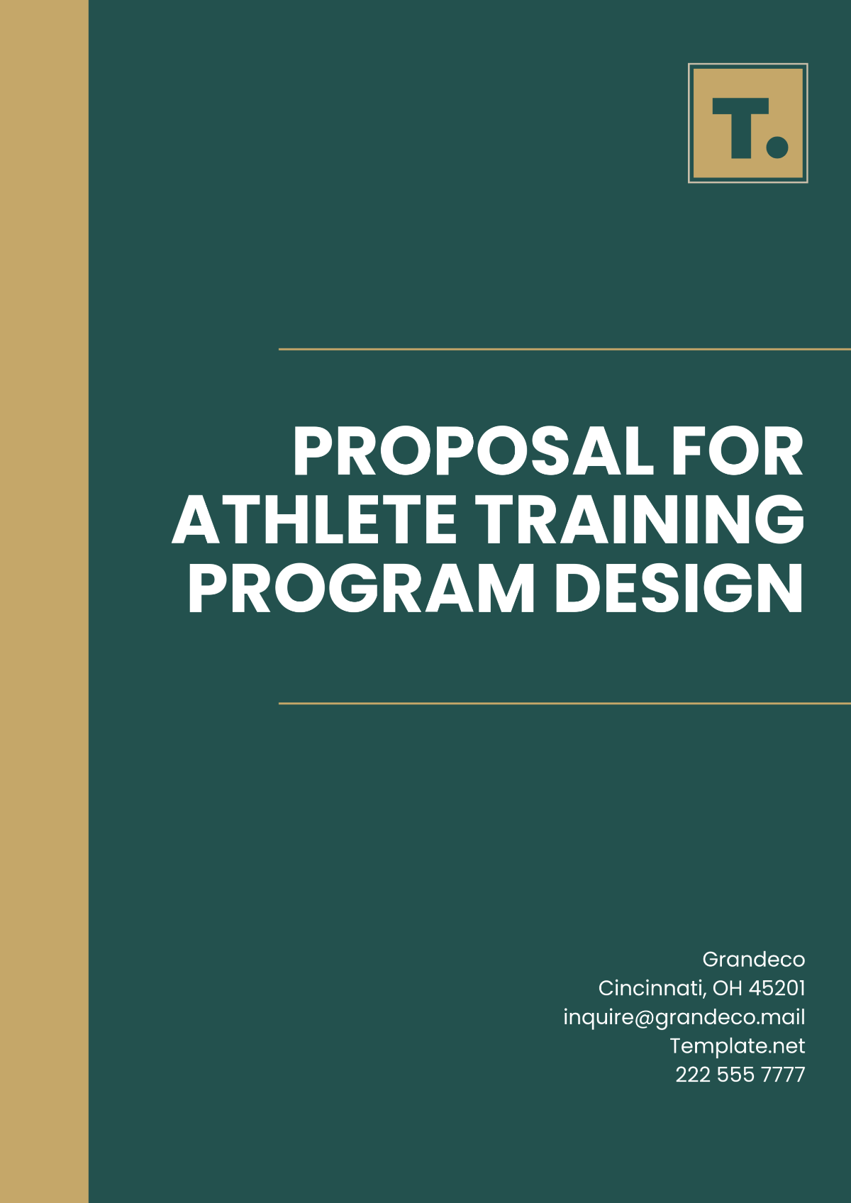 Athlete Training Program Proposal Design Template - Edit Online & Download