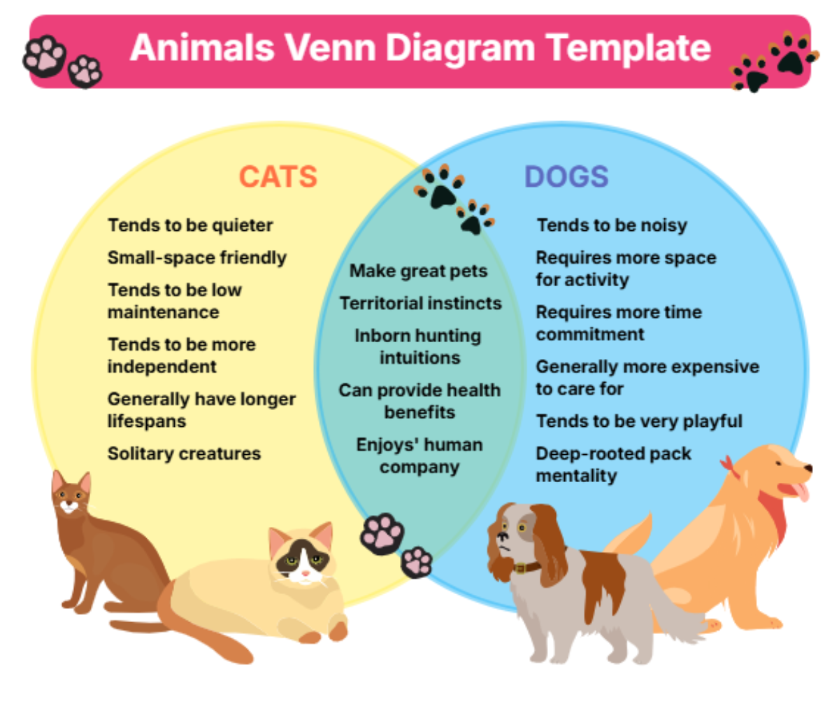 Animals Venn Diagram Template - Edit Online & Download