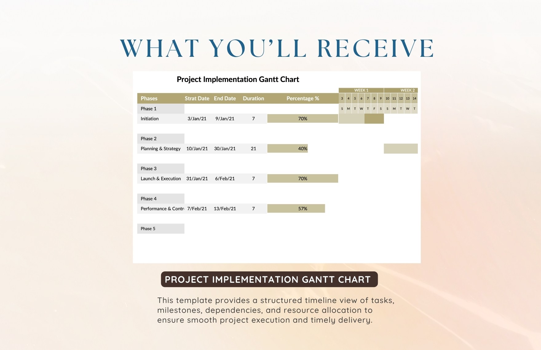 Project Implementation Gantt Chart Template